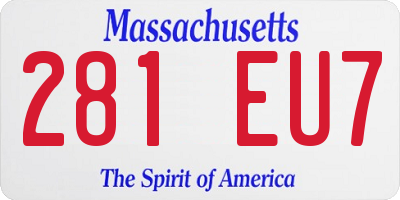 MA license plate 281EU7