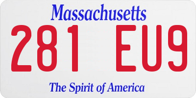 MA license plate 281EU9