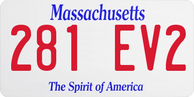 MA license plate 281EV2