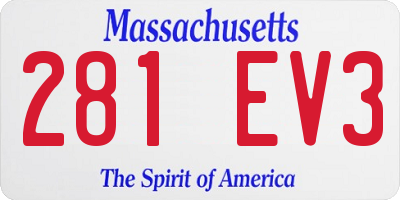 MA license plate 281EV3