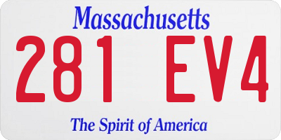 MA license plate 281EV4
