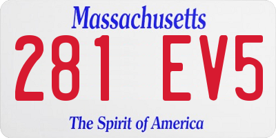 MA license plate 281EV5