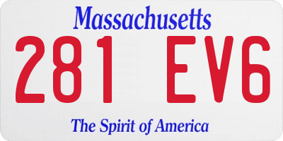 MA license plate 281EV6