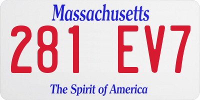 MA license plate 281EV7