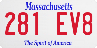 MA license plate 281EV8