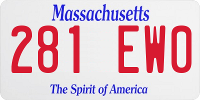 MA license plate 281EW0