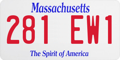 MA license plate 281EW1