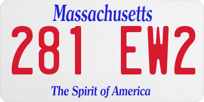 MA license plate 281EW2