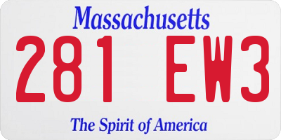 MA license plate 281EW3