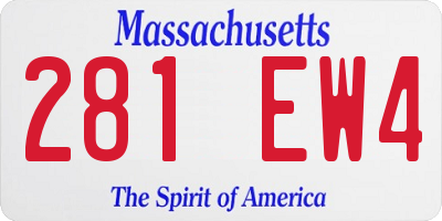 MA license plate 281EW4