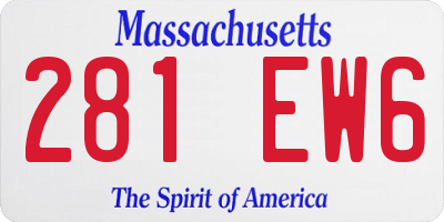 MA license plate 281EW6