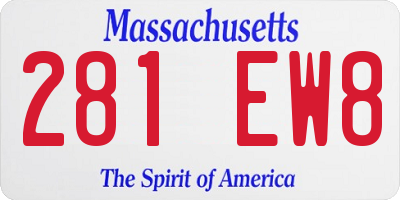 MA license plate 281EW8