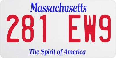 MA license plate 281EW9