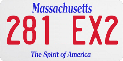 MA license plate 281EX2