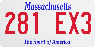MA license plate 281EX3