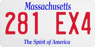 MA license plate 281EX4