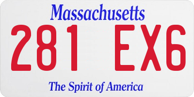 MA license plate 281EX6