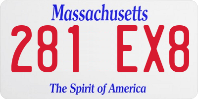MA license plate 281EX8