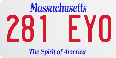 MA license plate 281EY0