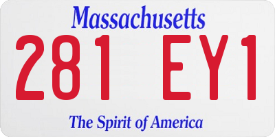 MA license plate 281EY1