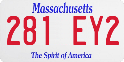 MA license plate 281EY2