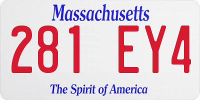 MA license plate 281EY4