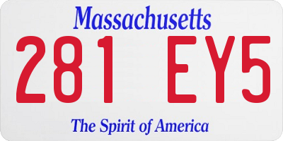 MA license plate 281EY5