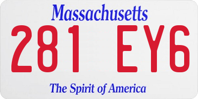 MA license plate 281EY6