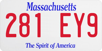 MA license plate 281EY9
