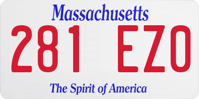 MA license plate 281EZ0