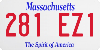 MA license plate 281EZ1