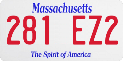 MA license plate 281EZ2
