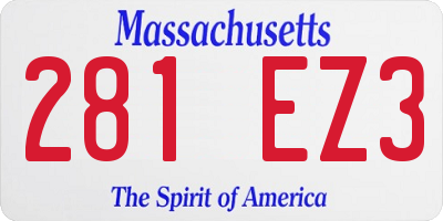 MA license plate 281EZ3