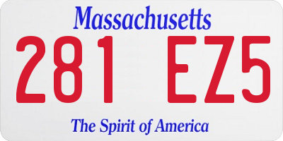 MA license plate 281EZ5