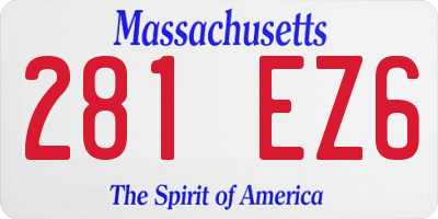 MA license plate 281EZ6