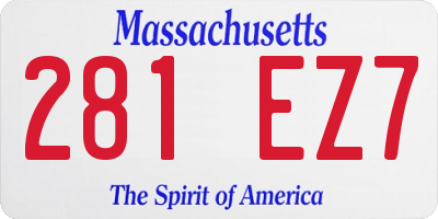 MA license plate 281EZ7
