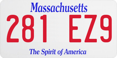 MA license plate 281EZ9