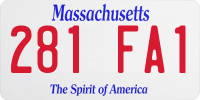 MA license plate 281FA1