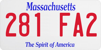 MA license plate 281FA2