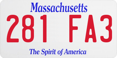 MA license plate 281FA3