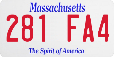 MA license plate 281FA4