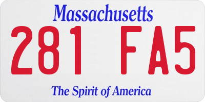 MA license plate 281FA5