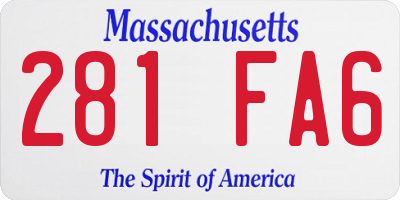 MA license plate 281FA6
