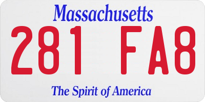 MA license plate 281FA8