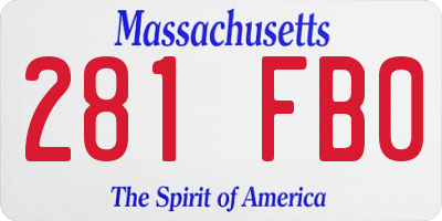 MA license plate 281FB0