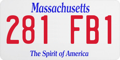 MA license plate 281FB1