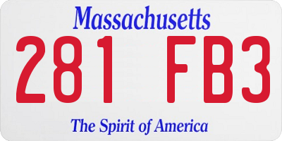 MA license plate 281FB3