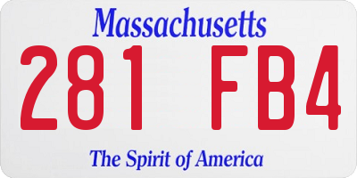 MA license plate 281FB4