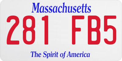 MA license plate 281FB5