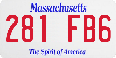 MA license plate 281FB6